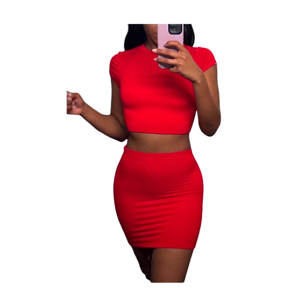 “She’s Hot” two piece skirt set